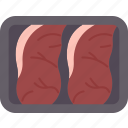 meat, tray, raw, fillet, package