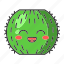 barrel, cactus, character, cute, emoji, kawaii, succulent 