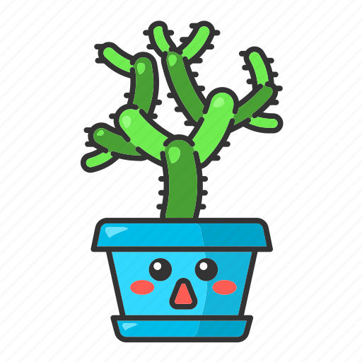 Cactus, character, cholla, emoji, kawaii, succulent, teddy bear icon - Download on Iconfinder