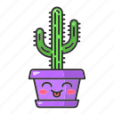 cactus, character, cute, emoji, kawaii, saguaro, succulent