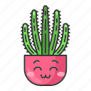 cactus, character, cute, emoji, kawaii, organ pipe, succulent