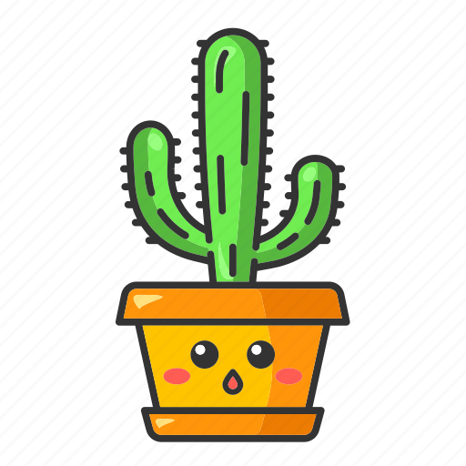Cactus, character, cute, elephant, emoji, kawaii, succulent icon - Download on Iconfinder