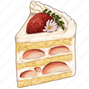 strawberry, cake