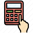calculating, hand, calculator, maths, technology
