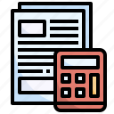 report, calculator, file, document