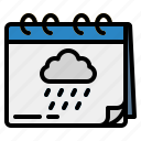 raining, cloud, weather, calendar, forecast