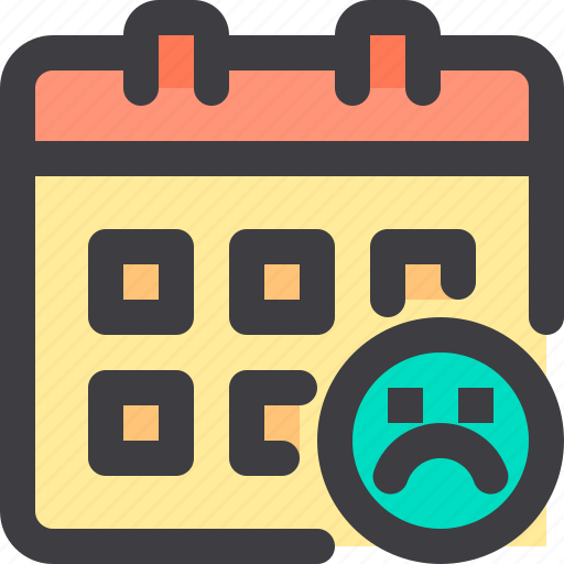 Calendar, date, interface, sad, time icon - Download on Iconfinder