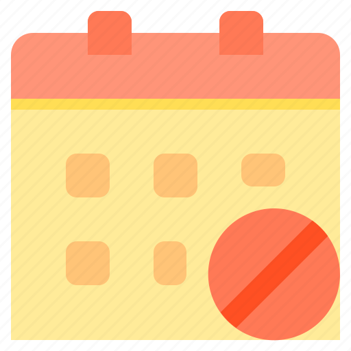Calendar, date, delete, interface, not, time icon - Download on Iconfinder