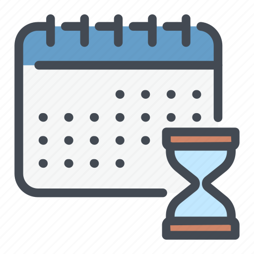 Calendar, date, glasshour, planner, sandwatch icon - Download on Iconfinder
