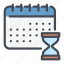 calendar, date, glasshour, planner, sandwatch 