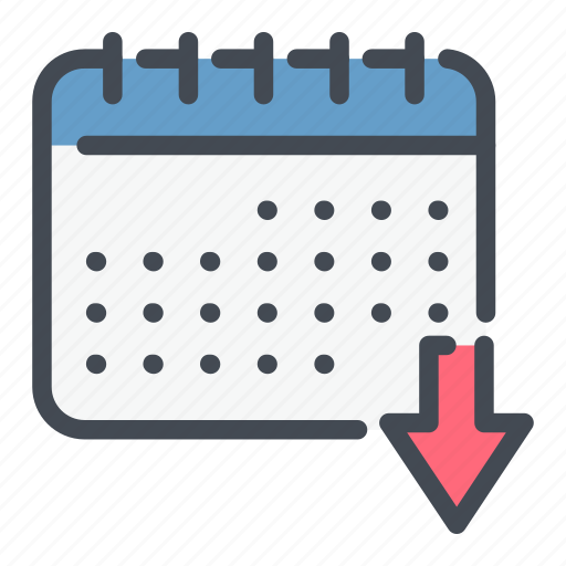 Arrow, calendar, date, down, download, planner icon - Download on Iconfinder