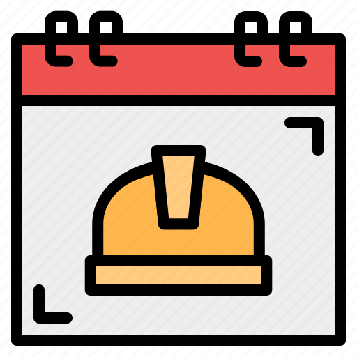 Construction and tools, hard hat, helmet, labor day, labour, time and date, worker icon - Download on Iconfinder