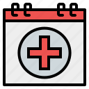 calendar, calendar icons, first aid cross, healthcare, medical, medicine, reminder