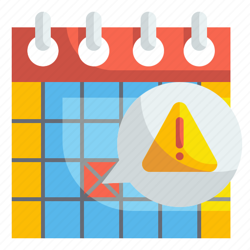 Schedule, warning, calendar, exclamation, event, date, alert icon - Download on Iconfinder
