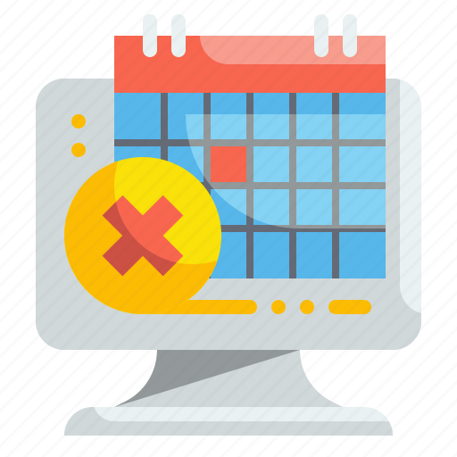 Delete, cancel, calendar, event, schedule, screen, cross icon - Download on Iconfinder