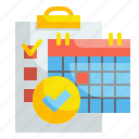 schedule, calendar, document, date, organizer, checklist, evaluate