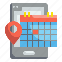 location, schedule, calendar, map, gps, smartphone, placeholder