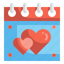 schedule, calendar, valentines, event, wedding, heart, love