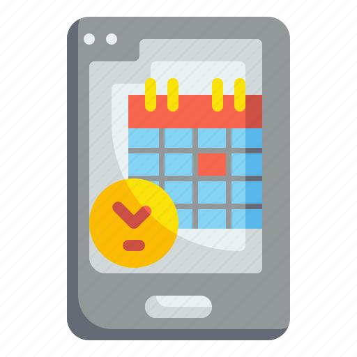 Schedule, calendar, event, date, clock, smartphone, time icon - Download on Iconfinder