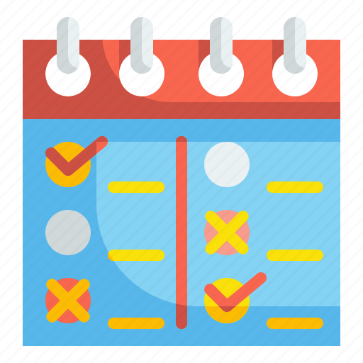 Schedule, calendar, date, organization, checklist, list, timetable icon - Download on Iconfinder