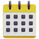 calendar, schedule, time, administration, date, organization, 3d