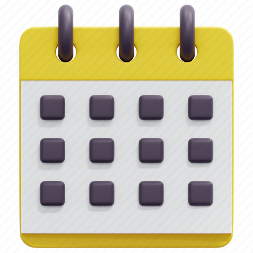 Calendar, schedule, time, administration, date, organization, 3d icon - Download on Iconfinder