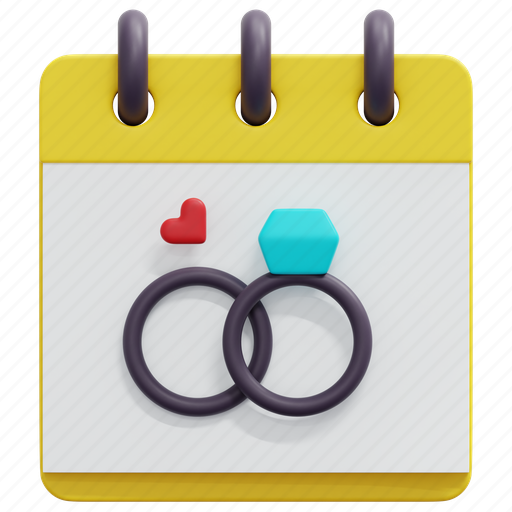 Calendar, wedding, day, rings, engagement, ring, time icon - Download on Iconfinder
