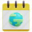calendar, environment, protection, mother, earth, day, time, date, schedule, world, nature, 3d 