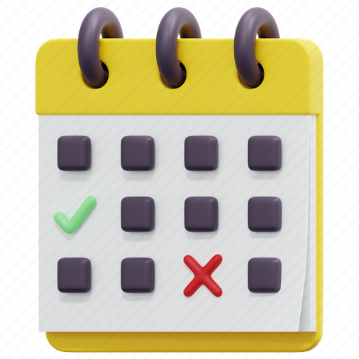 Calendar, schedule, administration, organization, date, time, 3d icon - Download on Iconfinder