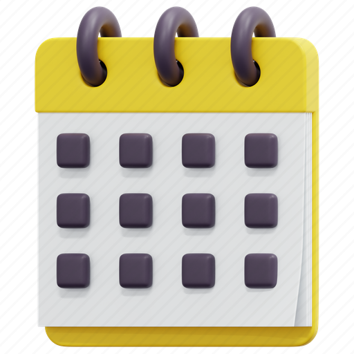 Calendar, schedule, time, administration, organization, date, 3d icon - Download on Iconfinder