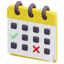 calendar, schedule, administration, time, organization, date, 3d