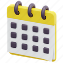 calendar, schedule, time, date, administration, organization, 3d
