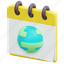 calendar, environment, protection, mother, earth, day, time, date, worldschedule, nature, 3d 
