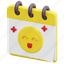 calendar, happy, smile, time, date, face, smileys, day, 3d 