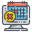 cross, screen, cancel, delete, event, calendar, schedule 