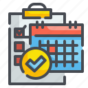 evaluate, document, date, calendar, checklist, schedule, organizer