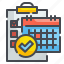 evaluate, document, date, calendar, checklist, schedule, organizer 