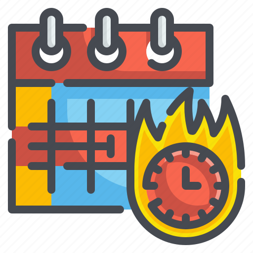 Time, flame, date, clock, deadline, calendar, schedule icon - Download on Iconfinder
