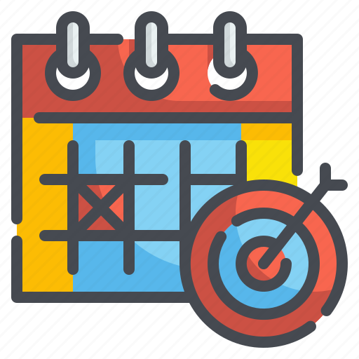 Goal, target, date, organization, calendar, dartboard, schedule icon - Download on Iconfinder