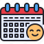 emoji, smile, date, schedule, calendar 