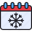 winter, snowflake, date, schedule, calendar 