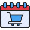 shopping, trolley, date, schedule, calendar