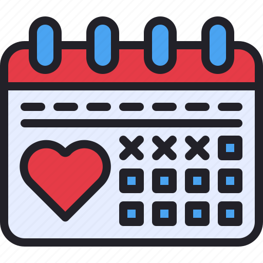 Valentine, schedule, love, day, calendar, romance icon - Download on Iconfinder