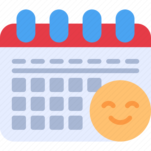 Schedule, calendar, date, smile, emoji icon - Download on Iconfinder