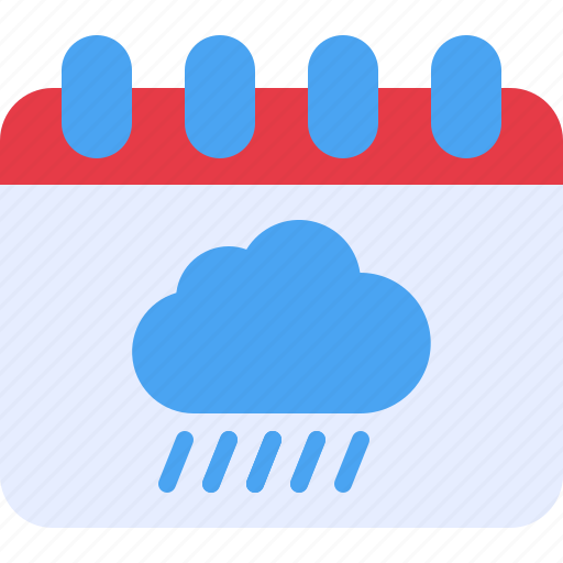 Schedule, calendar, rainy, winter, rain icon - Download on Iconfinder