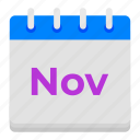 calendar, appointment, schedule, planner, month, event, november