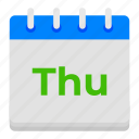 calendar, appointment, schedule, planner, week day, event, thursday