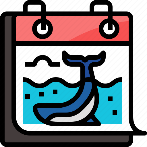 Calendar, ecology, environment, ocean, save, sea, whale icon - Download on Iconfinder