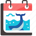 calendar, day, event, ocean, save, sea, whale 