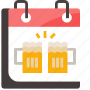beer, calendar, celebration, day, drink, party, schedule 